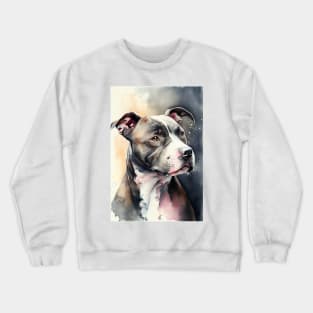 Watercolor Grey and White Pit Bull Terrier Crewneck Sweatshirt